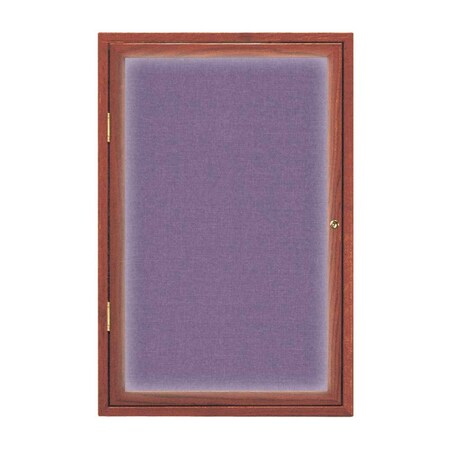 United Visual Products Double Door Enclosed Radius EZ Tack Board, 60"x36", Header, Gold/Green UV7014EZ-GREEN-GOLD
